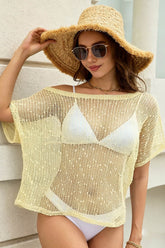 Hollow Out Glitter Knit Snow Detail Cover Up