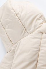 Asymmetric Quilted Hooded Puffer Jacket
