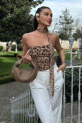 Leopard Print Tube Crop Top