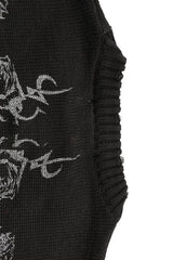 Gothic Eye Skull All Over Crew Neck Sweater