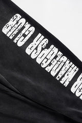 Washed Double Waist Baggy Sweatpants