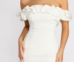 Kiari Formal Off Charming the Shoulder Ruffled Dress