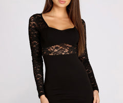 Cheyenne Lace Stylish Crepe Mini Dress