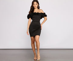 Kiari Formal Off Charming the Shoulder Ruffled Dress