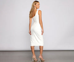 Veronica One-Shoulder Stylish Asymmetrical Midi Dress