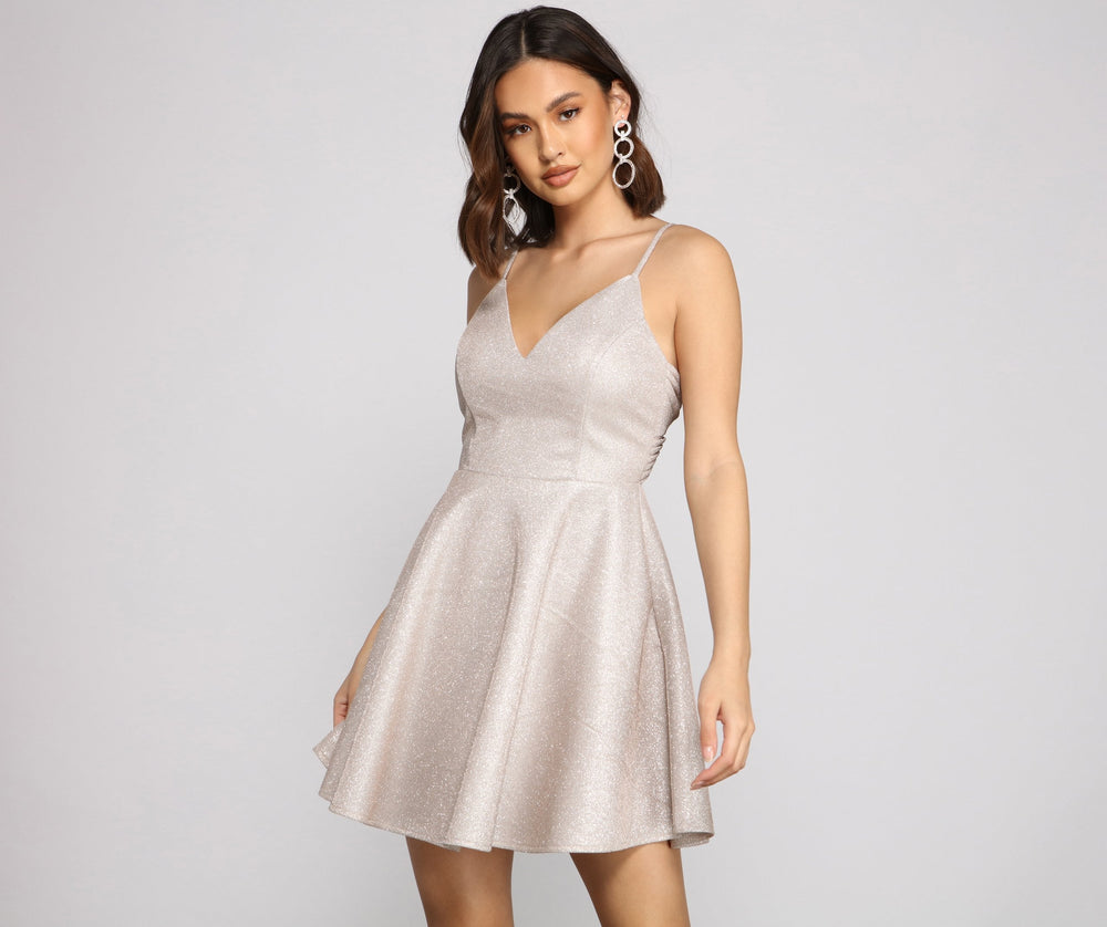 Erin Formal Glitter Party Dress - Lady Occasions