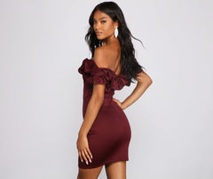 Kiari Formal Off Charming the Shoulder Ruffled Dress