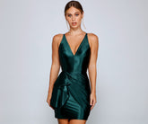 Oksana Formal Satin Mini Dress - Lady Occasions