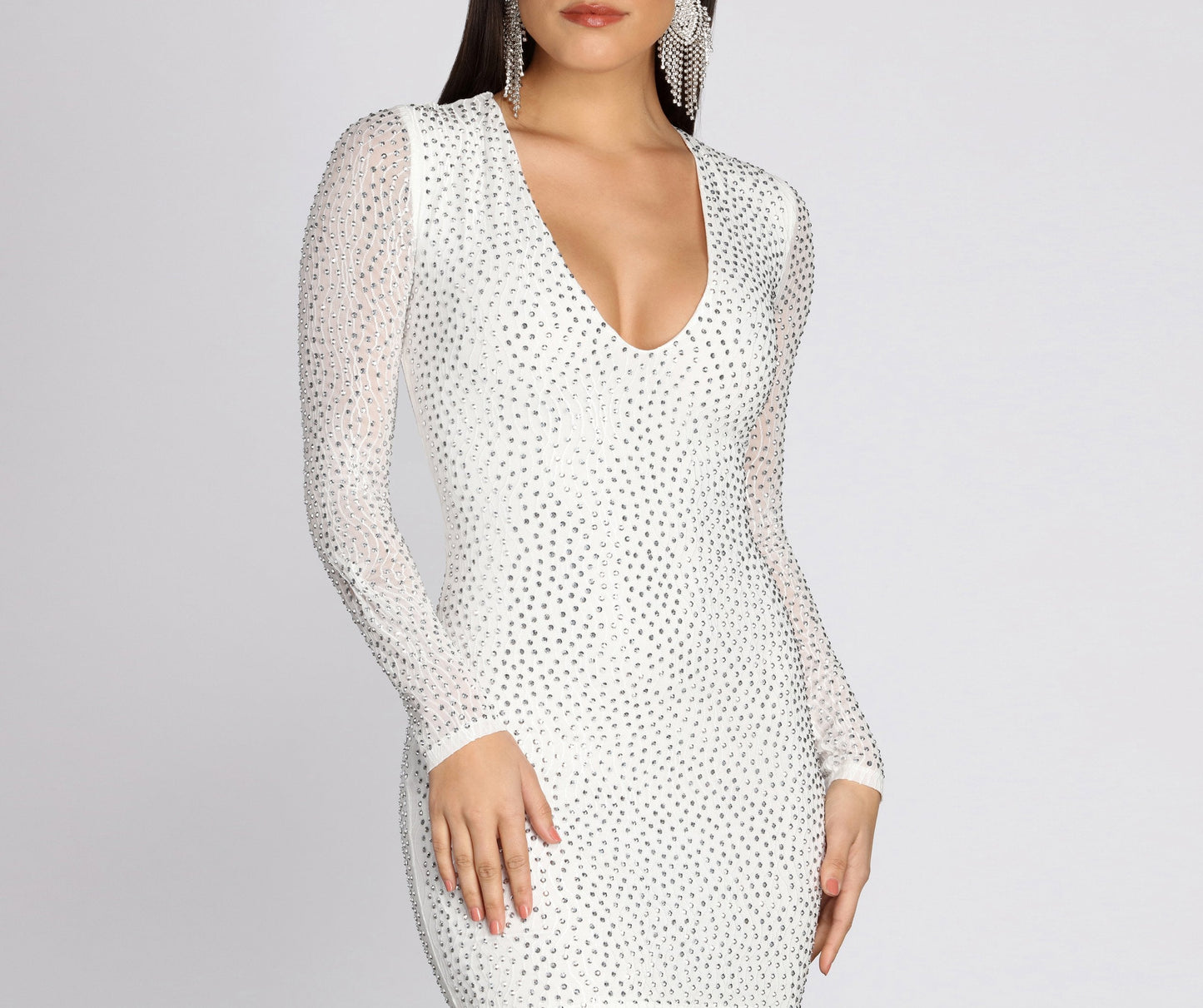 Ria Heat Stone Charming Formal Mini Dress