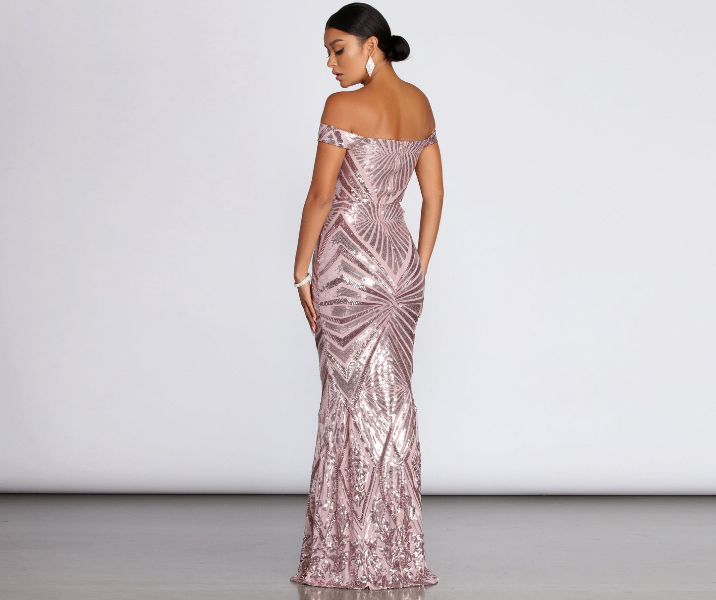 Lilith Off-Shoulder Stylish Sequin Evening Gown