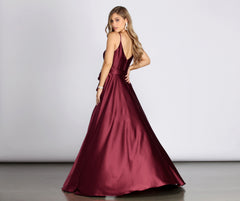 Harlie Formal Stylish Satin Sleeveless Dress