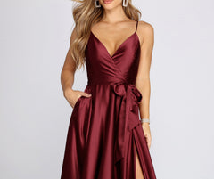 Harlie Formal Stylish Satin Sleeveless Dress