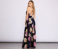 Malie Formal Stylish Floral Chiffon Dress