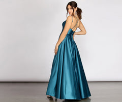 Dawn Formal Stylish Sleeveless Satin Dress