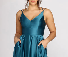 Dawn Formal Stylish Sleeveless Satin Dress