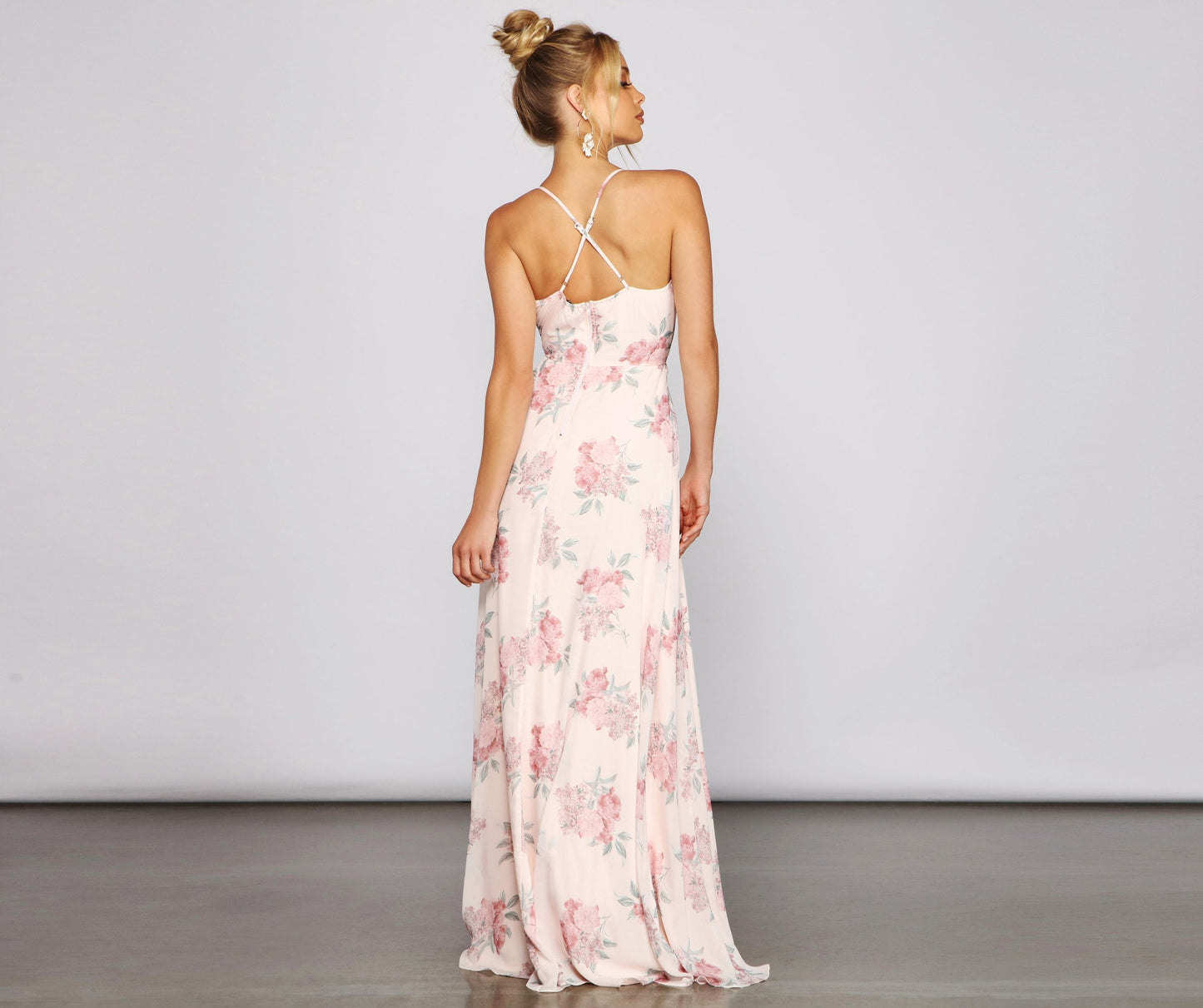 Anna Floral Stylish Chiffon A-Line Dress