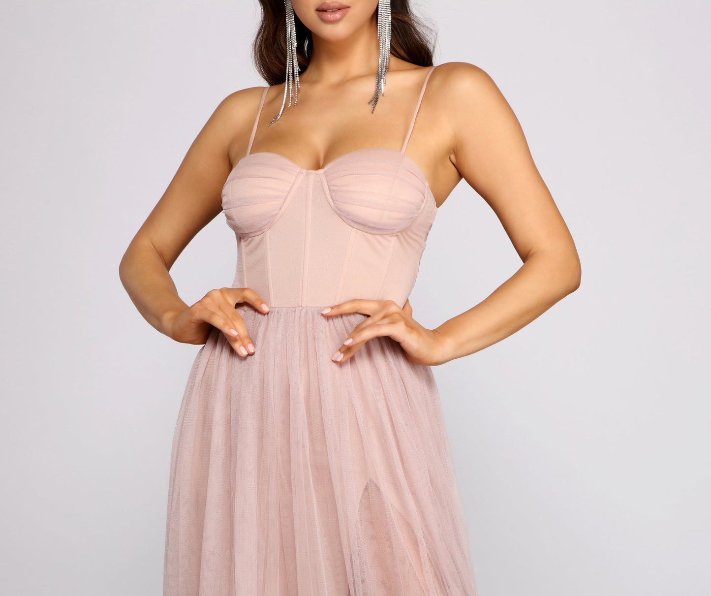 Estelle Formal High Charming Slit A-Line Dress