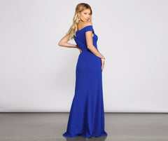 Harlowe Formal Off Charming The Shoulder Crepe Dress