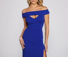 Harlowe Formal Off Charming The Shoulder Crepe Dress