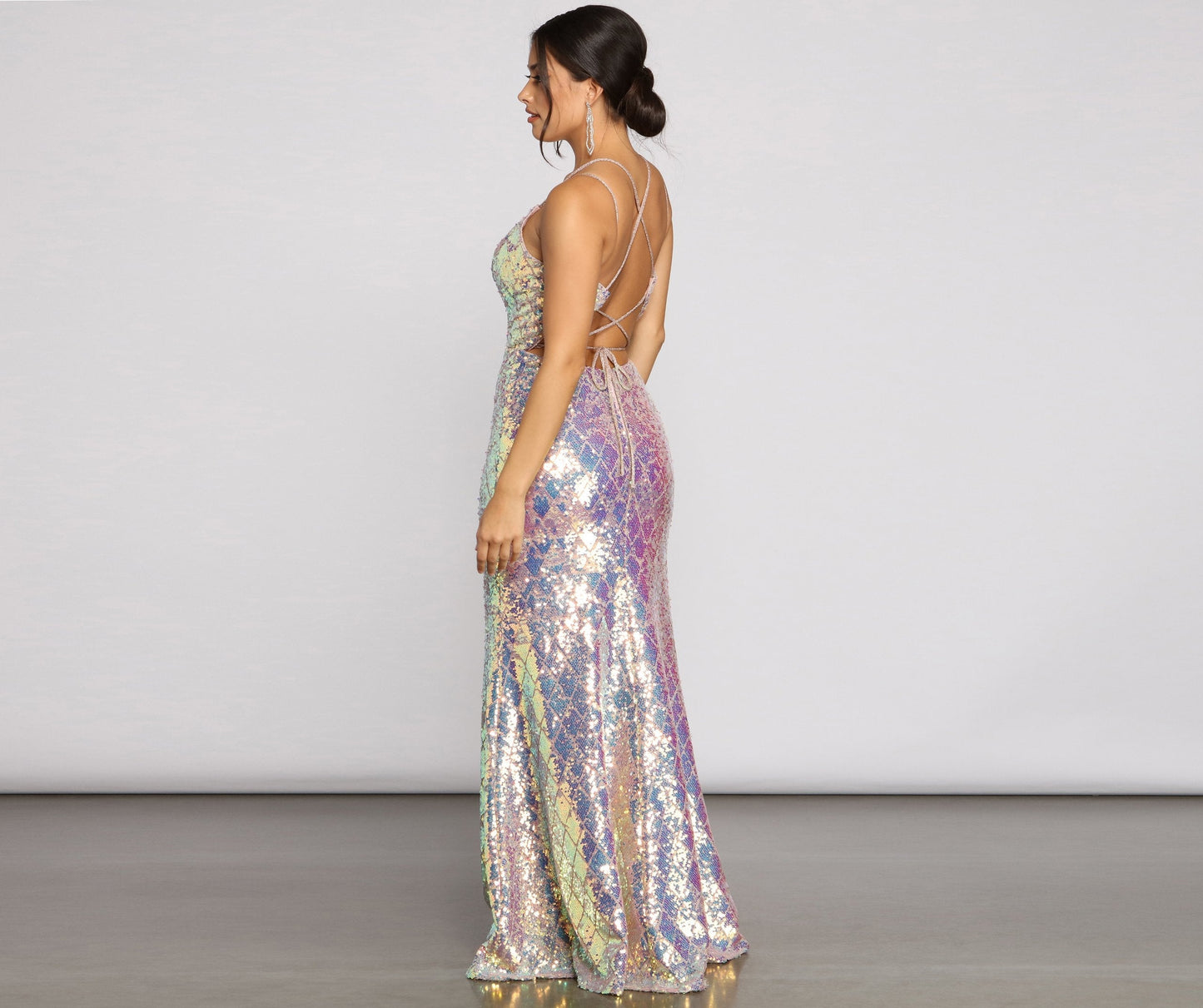 Ariel Formal Stylish Iridescent Sequin Dress