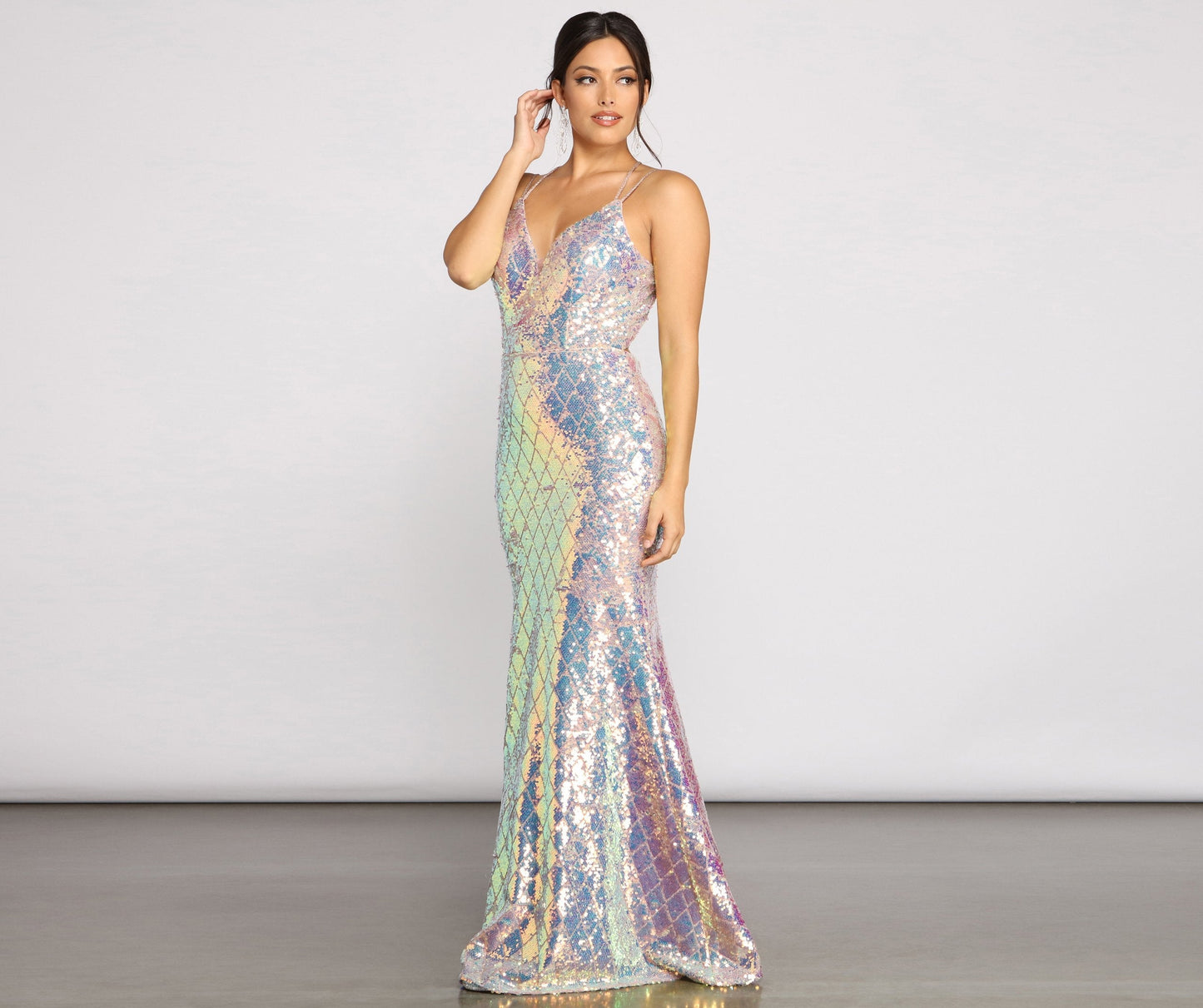 Ariel Formal Stylish Iridescent Sequin Dress