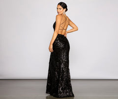 Lila Formal Open Charming Back Sequin Mermaid Dress