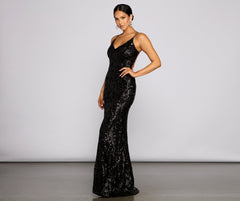 Lila Formal Open Charming Back Sequin Mermaid Dress