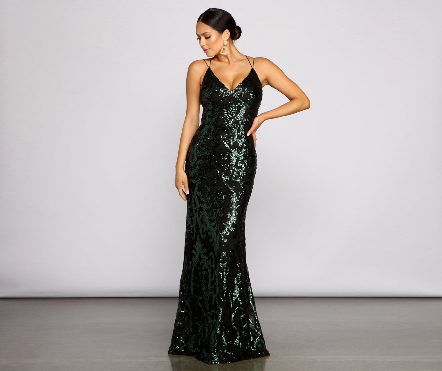 Lila Formal Open Charming Back Sequin Mermaid Dress