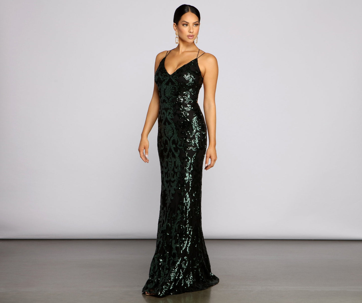 Lila Formal Open Charming Back Sequin Mermaid Dress