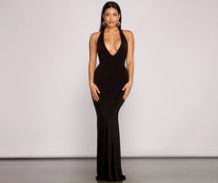 Kelsey Halter Stylish Lace-Up Mermaid Dress