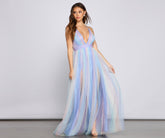 Nylah Pleated Rainbow A-Line Dress - Lady Occasions