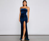 Claudia A-Line Velvet Formal Dress - Lady Occasions