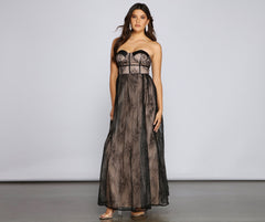 Laurel Formal Lace Charming Illusion Corset Dress