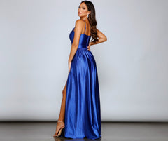 Riley Glitter Satin Charming A-Line Formal Dress