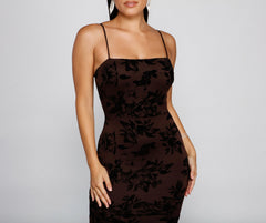 Phoebe Formal Velvet Charming Flocked Mermaid Dress