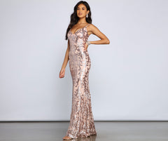 Lila Formal Open Charming Back Sequin Mermaid Dress