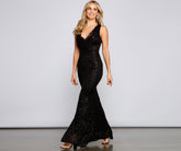 Amara Formal Scalloped Lace Mermaid Dress - Lady Occasions