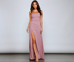 Wren Formal Stylish Ruched Crepe Dress