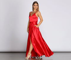 Ryder Satin Stylish A-Line Gown