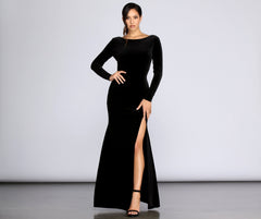 Everly Formal Velvet Charming And Pearl Dress