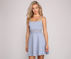 Darling Lace Detail Skater Dress - Lady Occasions