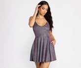 Gianna Formal Glitter Skater Dress - Lady Occasions