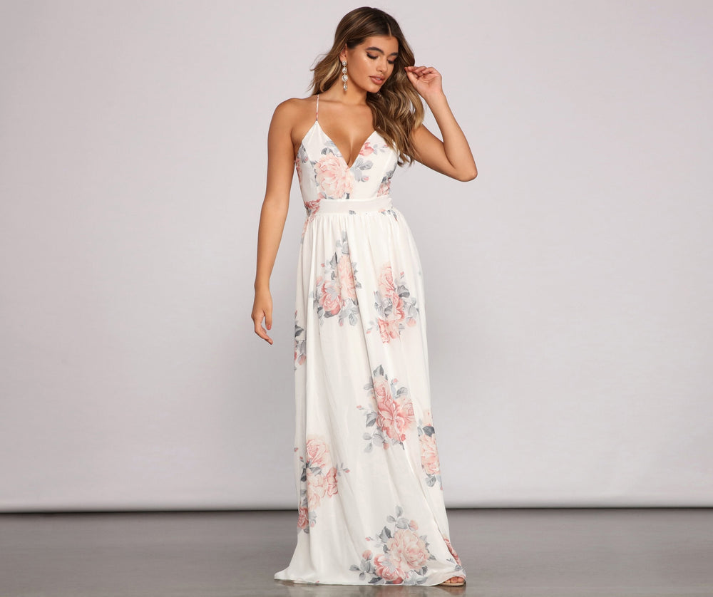 Forever Gorgeous Floral Chiffon Maxi Dress - Lady Occasions