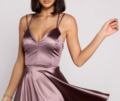 Satin Sophistication Stylish Skater Dress