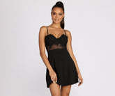 Sweet Chic Lace Mesh Skater Dress - Lady Occasions