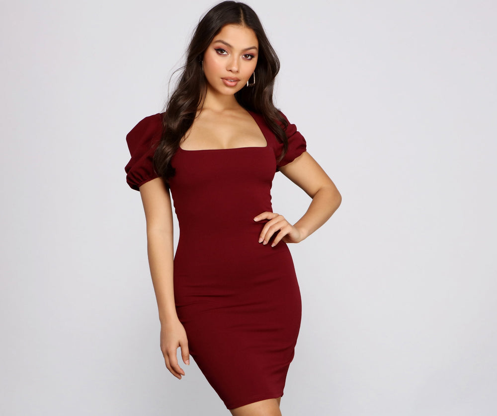 Sweet Moments Puff Sleeve Mini Dress - Lady Occasions