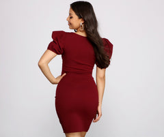 Sweet Moments Puff Charming Sleeve Mini Dress