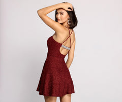 Dazzle and Glow Glitter and Rhinestone Sweetheart Dress - Lady Occasions