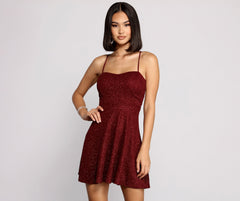 Dazzle and Glow Glitter Graceful and Rhinestone Sweetheart Dress