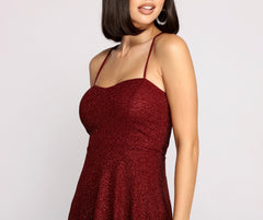Dazzle and Glow Glitter Graceful and Rhinestone Sweetheart Dress